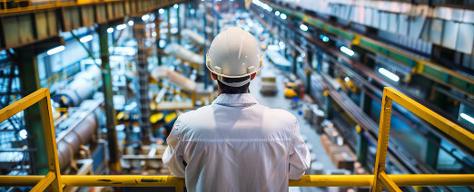 Engenheiro em ambiente industrial